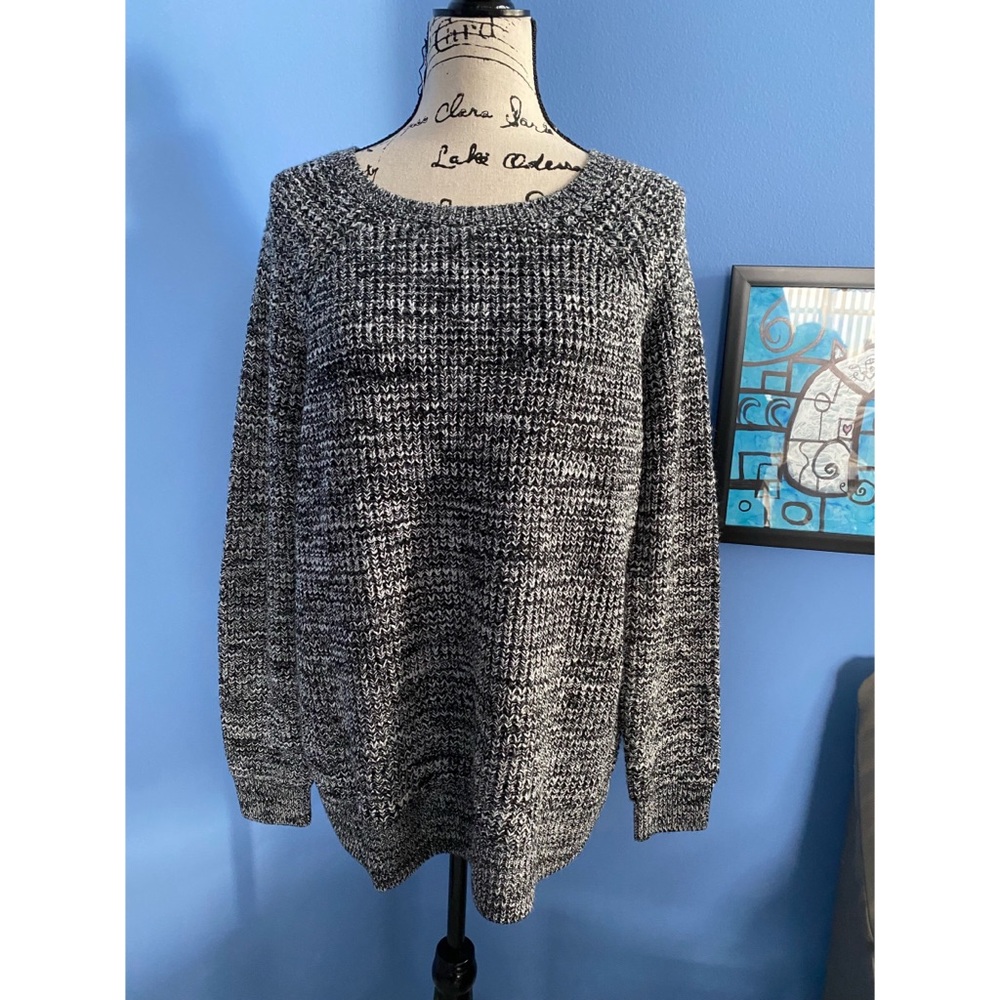 Black & Ivory chunky knit sweater XL NWTS